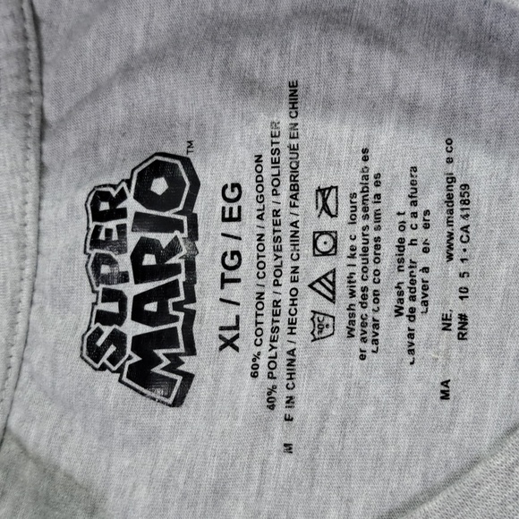 Nintendo Super Mario Princess Peach Grey Graphic Tee VG- XL - Picture 3 of 5